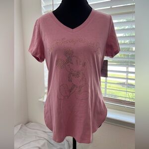 ✨Disney 50th Anniversary EARideacent Pink Mickey Mouse V-Neck Small ✨